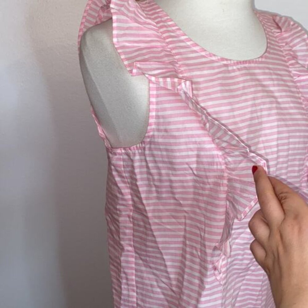 High Quality J. Crew Size 6 Small Pink White Stripe Sleeveless Top - Picture 4 of 8